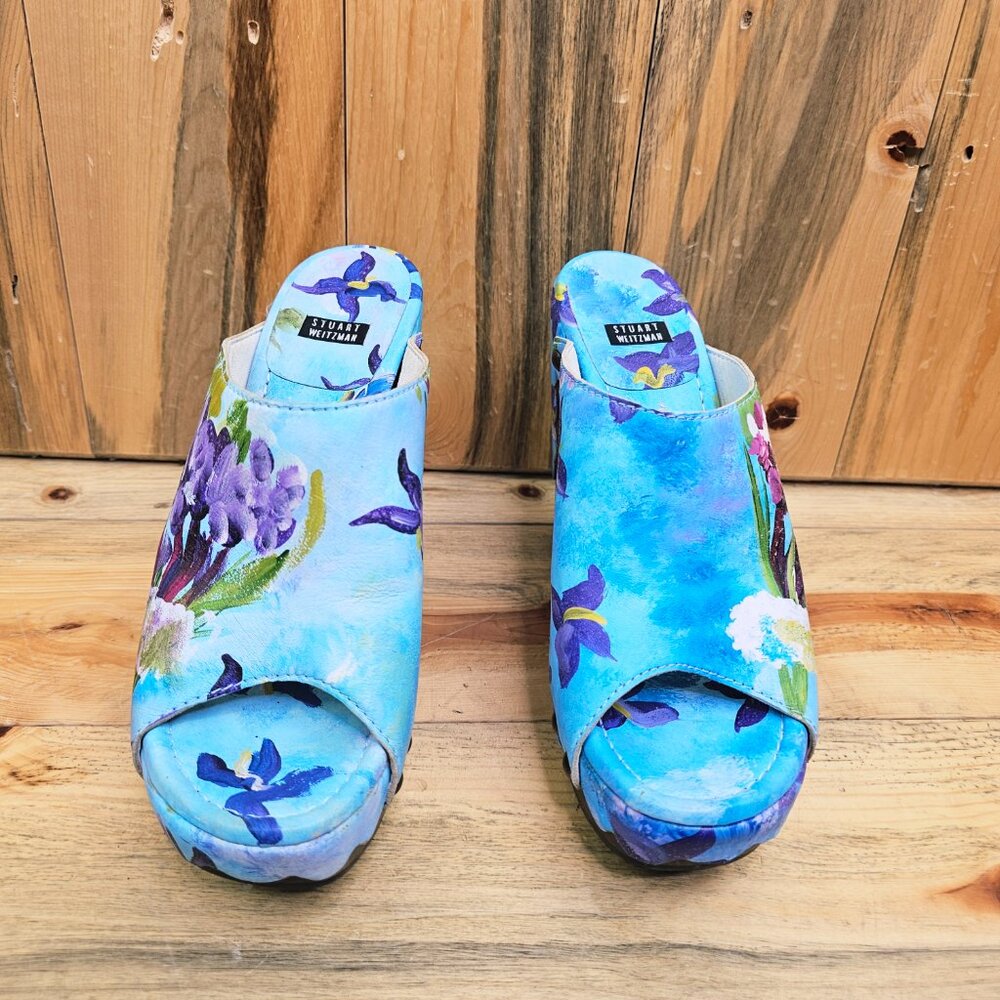 Stuart Weitzman Sequoia Clogs In Floral Painted B… - image 3